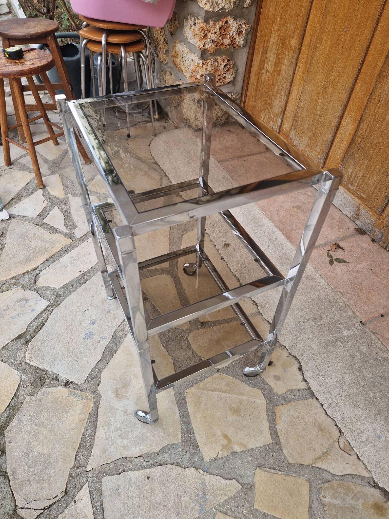 Vintage wheeled dessert table