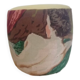 Pouf with canvas patterns