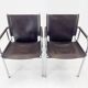 Pair of 1970s Vintage Hans Eichenberger Leather & Chrome Lounge Chairs, Labeled