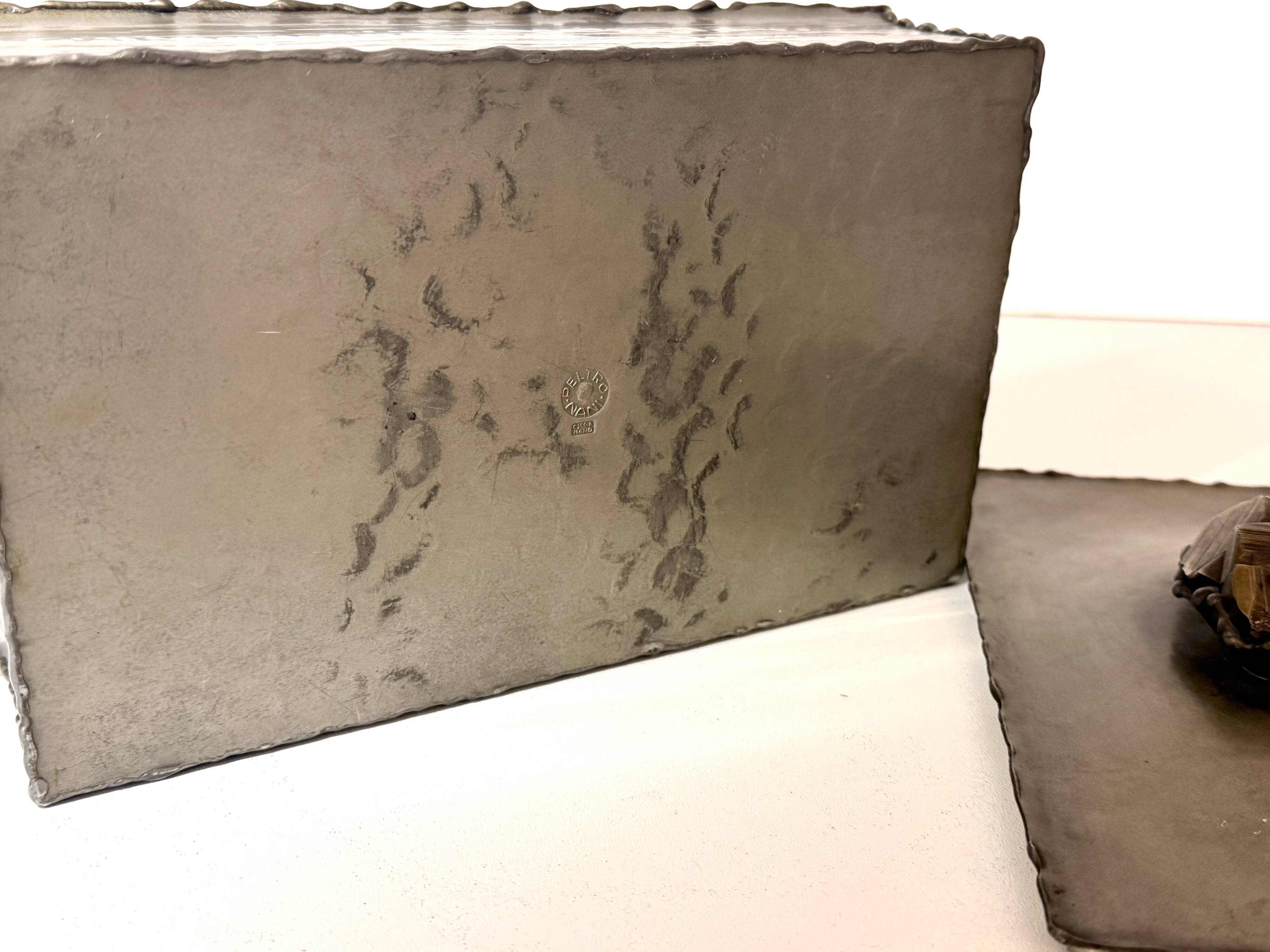 Vintage Handmade Rectangular Pewter Box by Attilio Nani, Italy