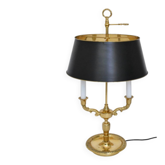 Gilded bronze bouillotte lamp in Louis XVI style