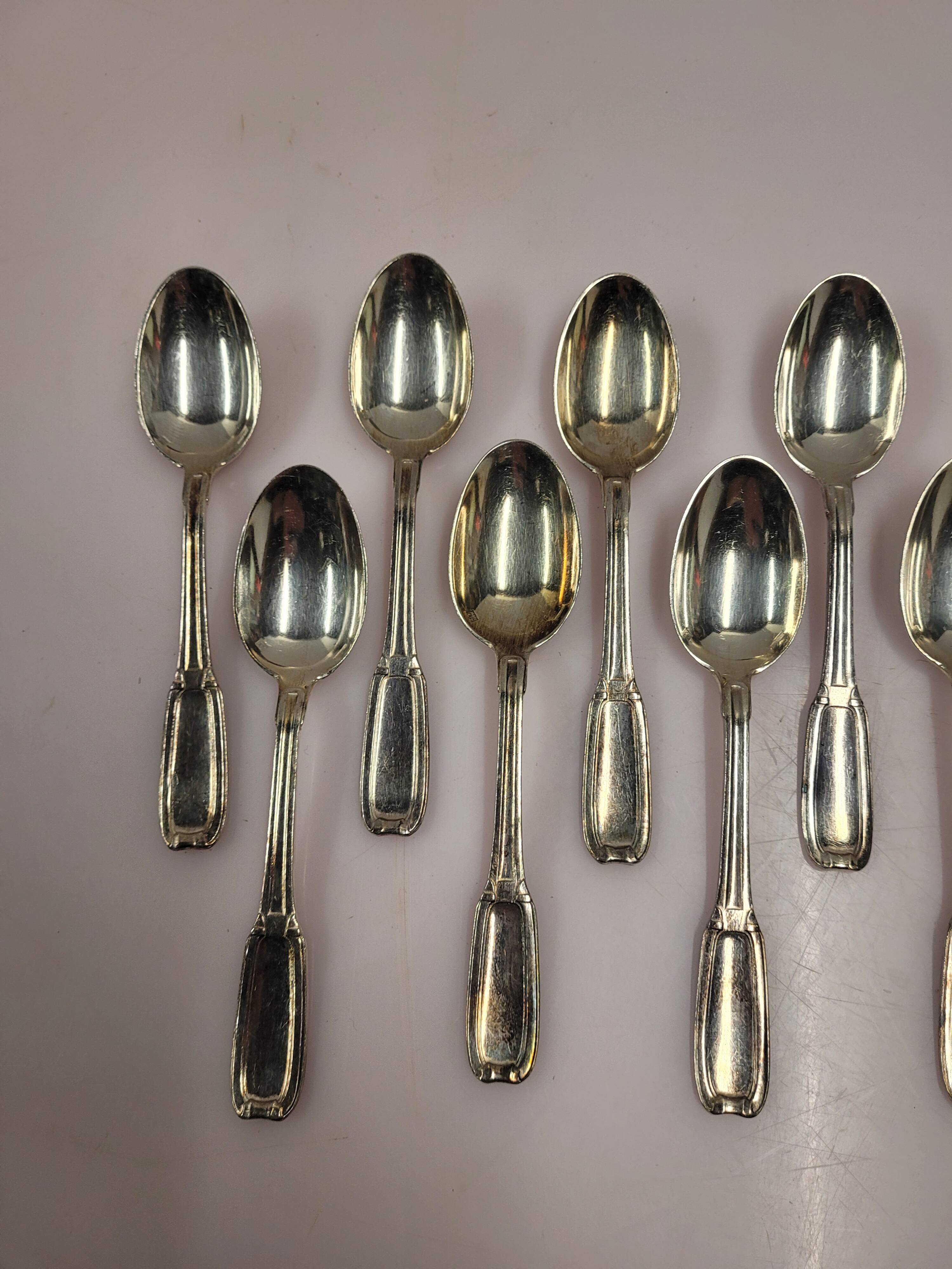 12 small silver-plated spoons