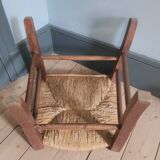 40s wooden and straw stool