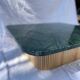 ANAÏA coffee table in bond wood and green marble