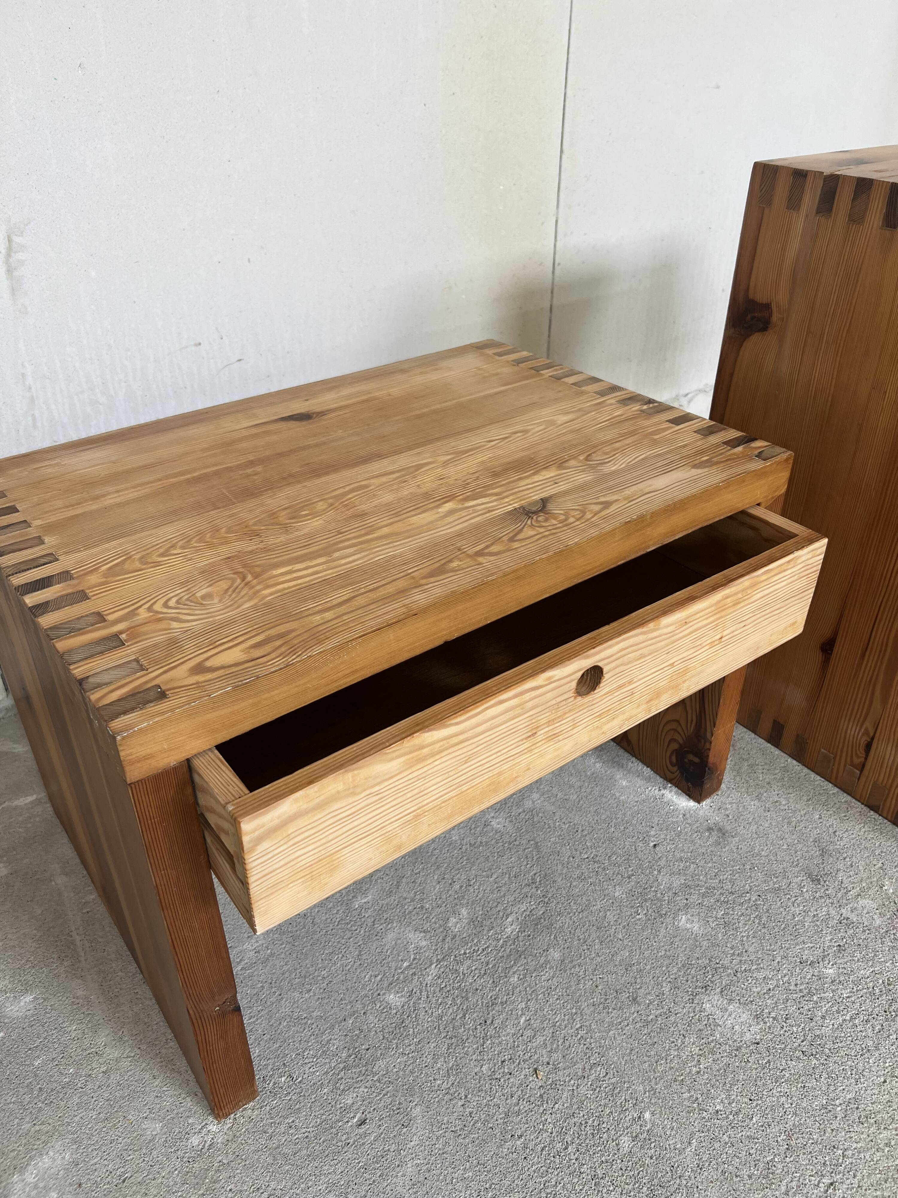 Pair of Ate van Apeldoorn Pine Nightstands. Netherlands, 1970s need some TLC