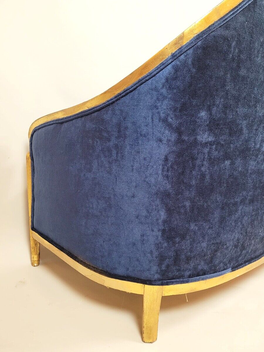 Art deco bench in gilded wood