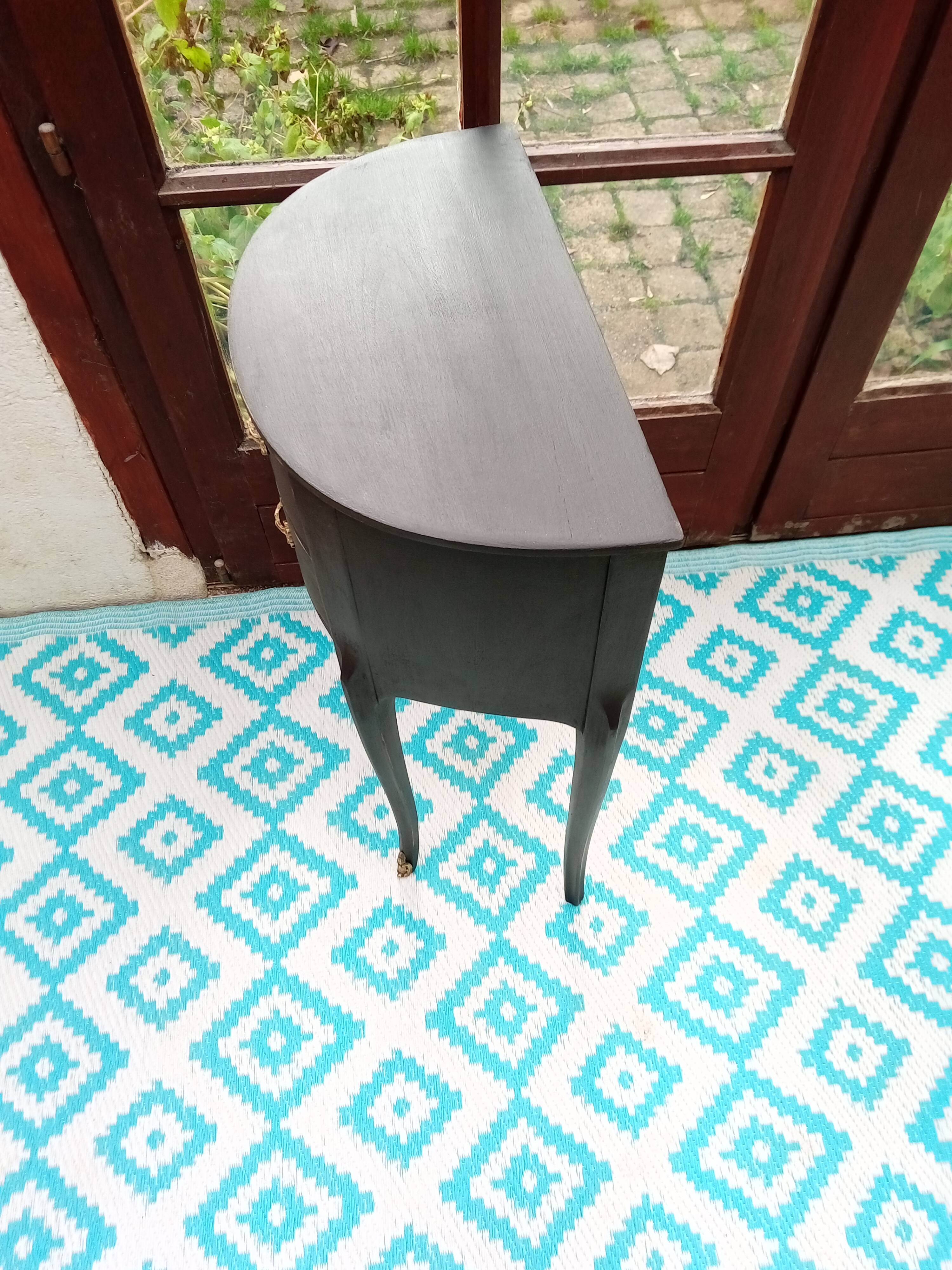 Black patina bedside table