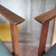 Pair of wooden bridge armchairs from the 1950s, vintage chairs.