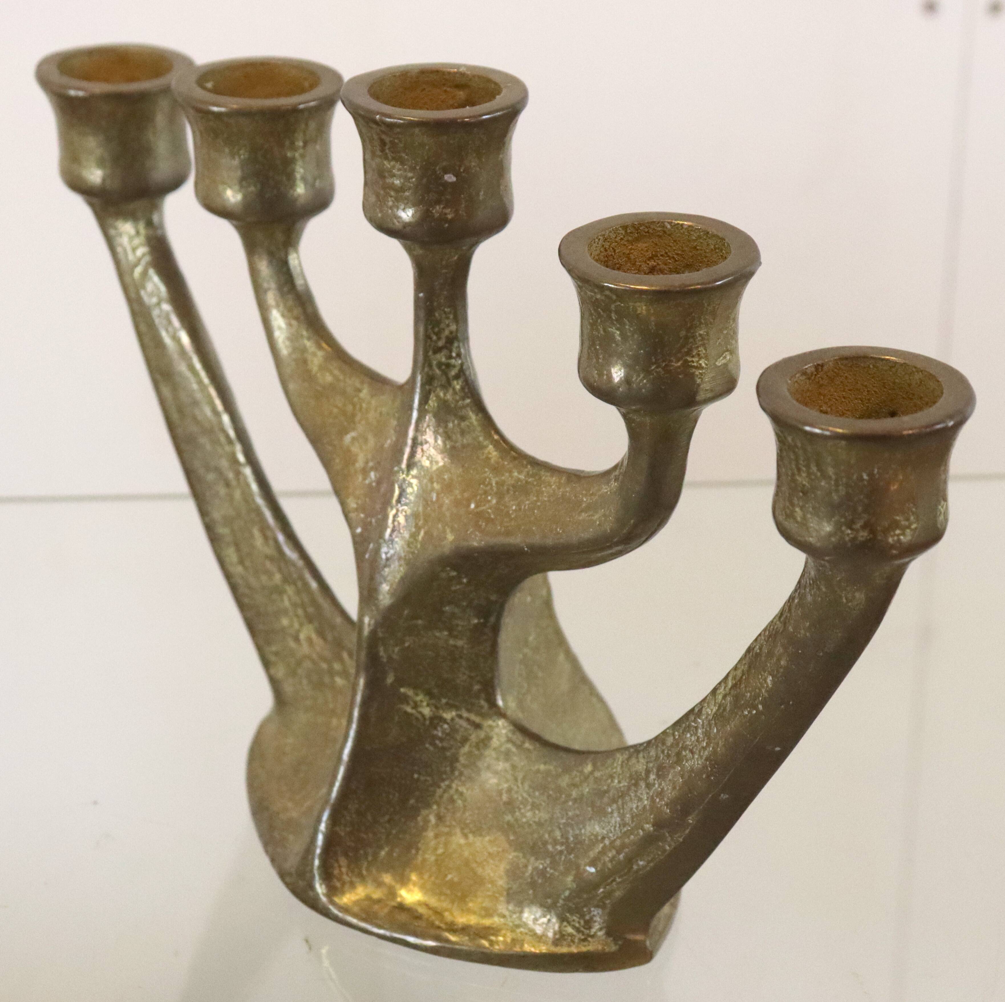 Brass brutalist candlestick from Horst Dalbeck