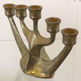 Brass brutalist candlestick from Horst Dalbeck