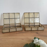 Lot deux boîtes nacre laiton