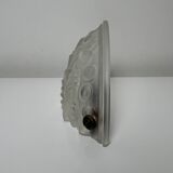 Art Deco half-dome pressed glass wall lamp