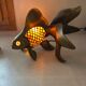Lampe poisson vintage en laiton et verre