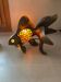 Vintage fish lamp in brass and glass