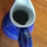Vintage pitcher blue pattern blue peas 75cl