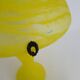Yellow glass paste mushroom lamp in Art Nouveau style