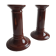 Pair of English brown ceramic candlesticks. Circa 2003, designed by S.