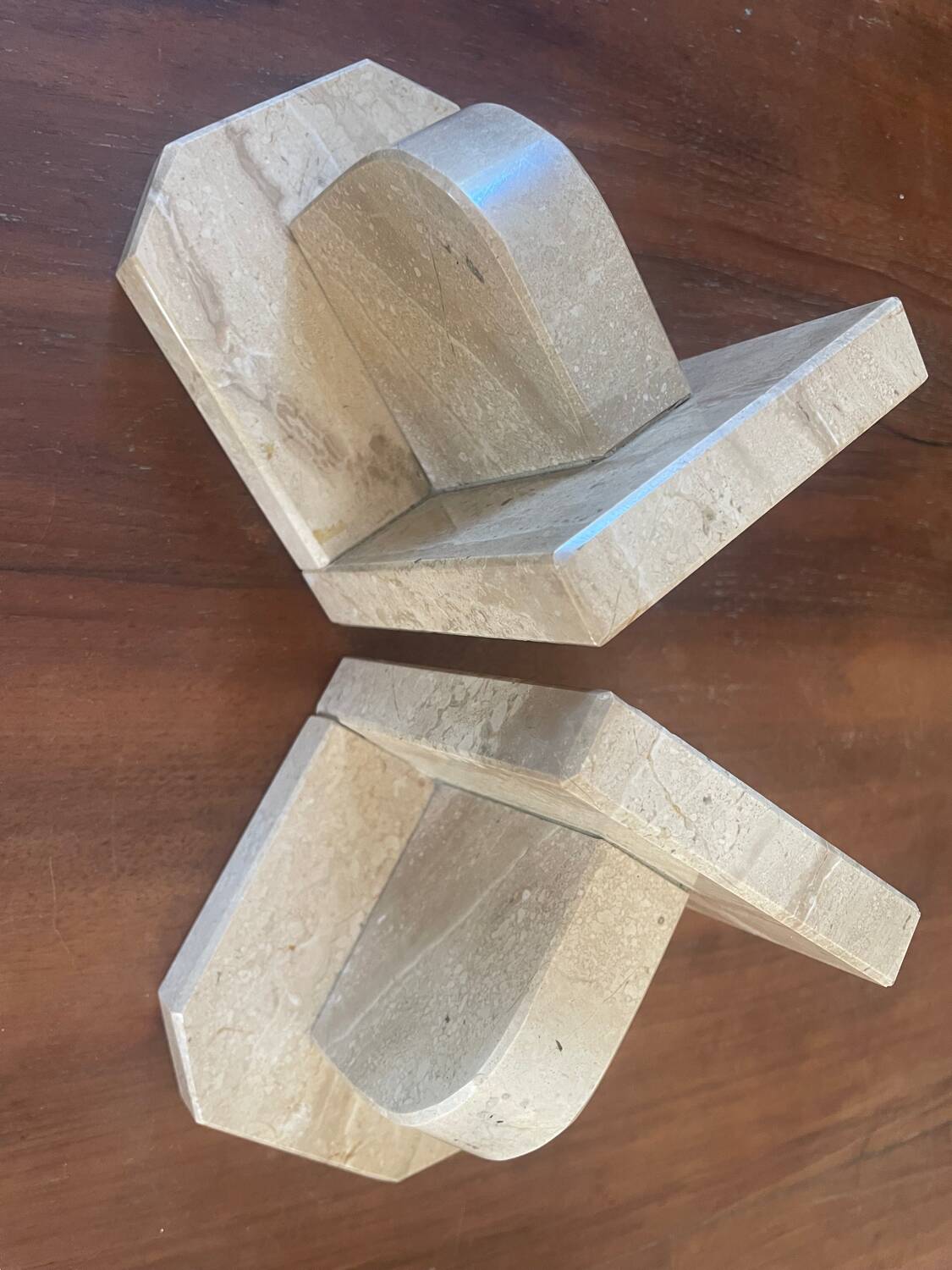 Paire de serre-livres en marbre vintage