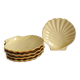 Set of 5 vintage beige ceramic scallop shells