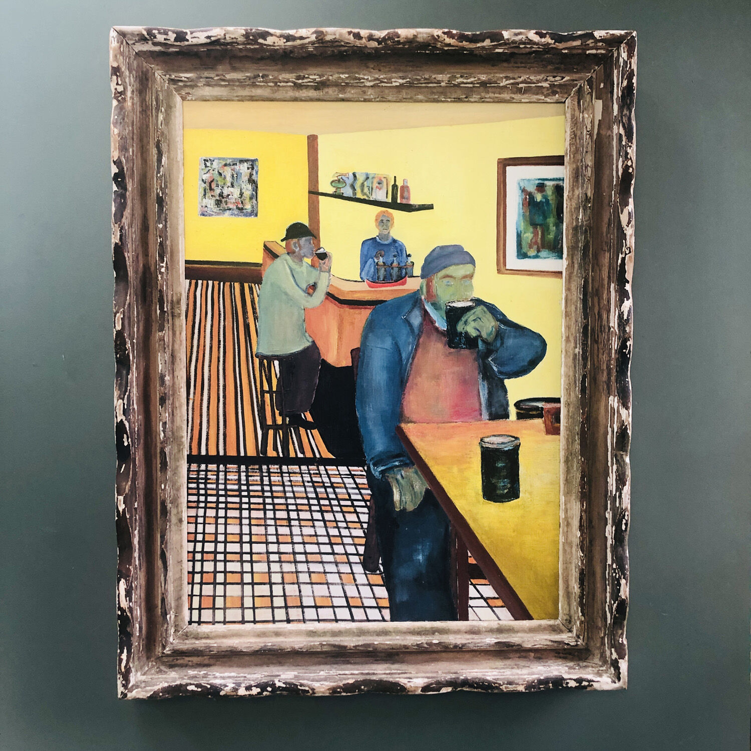 Painting 70's "The bistro"