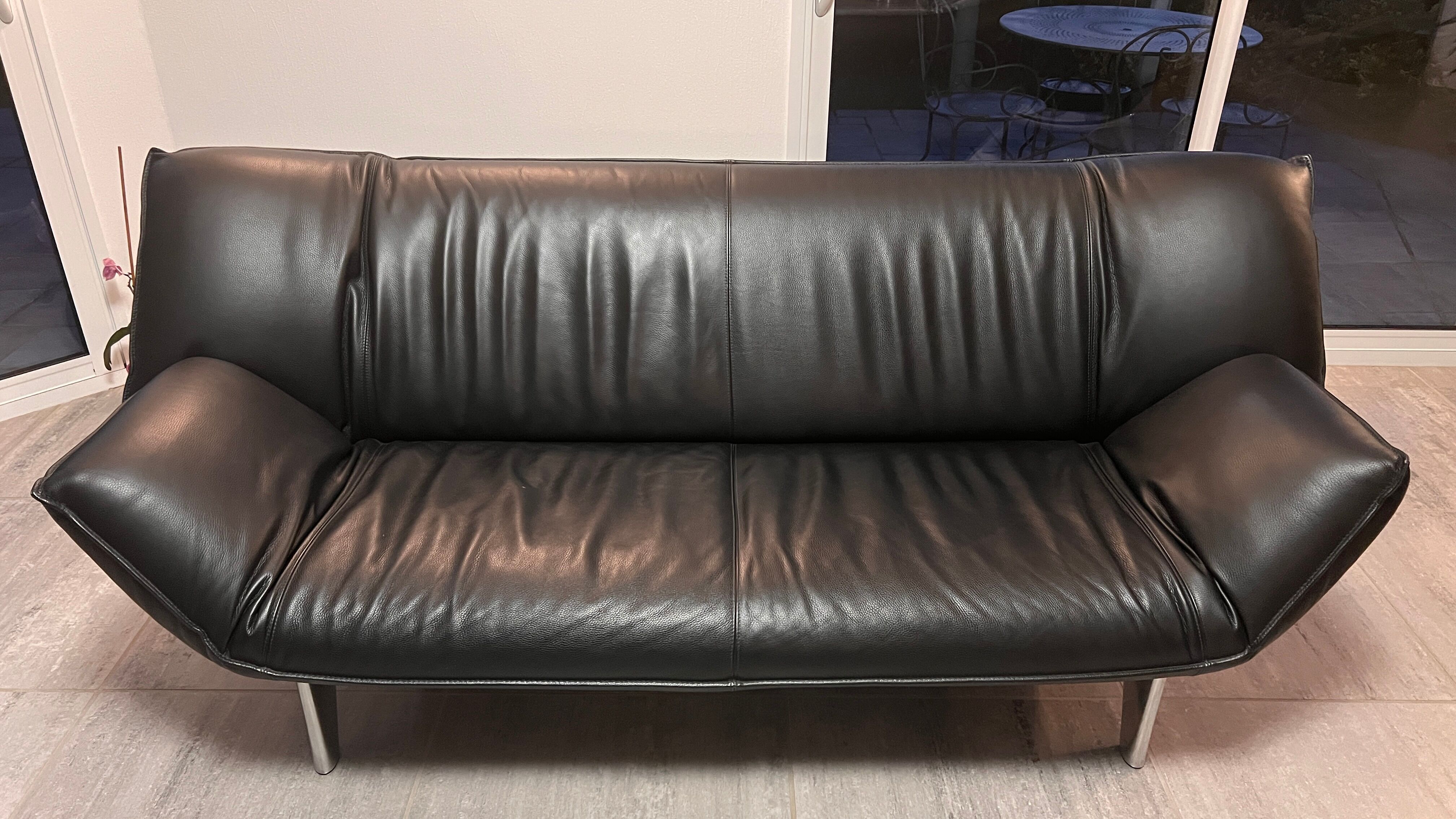 3-seater sofa Leolux Tango in black leather