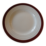 Round serving platter in opaque porcelain, digoin sarreguemines pasteur