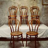 Set of 5 bistro chairs by Jacob and Josef Kohn
