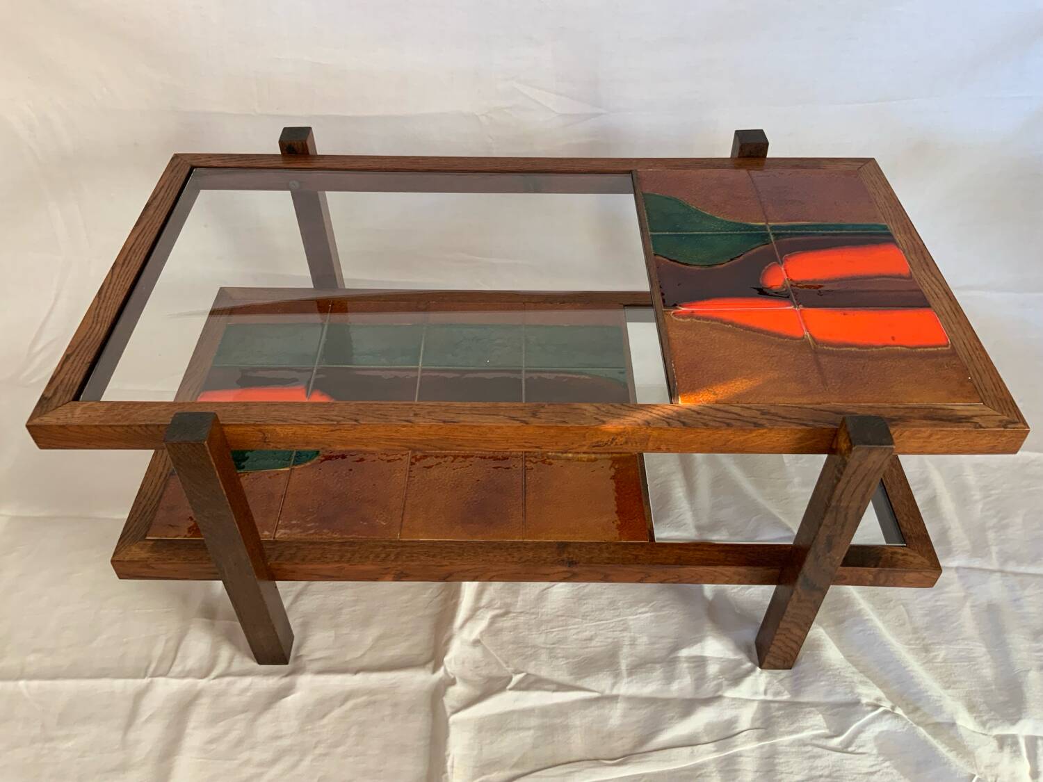 Ceramic and glass coffee table