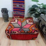 Handmade Berber pouf in wool 60 X 60 X 20 CM