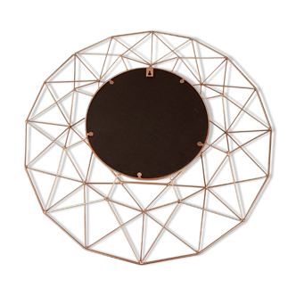 Miroir géométrique rose doré 64cm