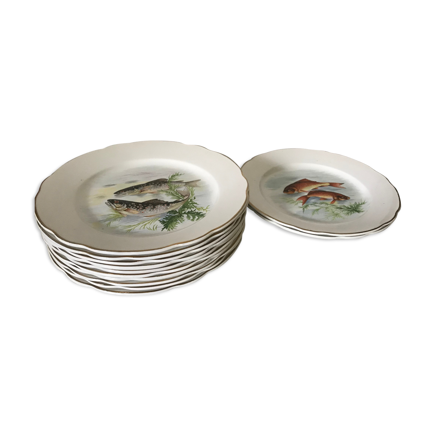 12 Digoin plates - Sarreguemines