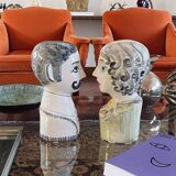 Tarcisio Tosin, Two half-bust sculptures, La Freccia, Vicenza Italy 1960s