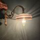 Brass wall sconces and Czechoslovak Art Deco globes