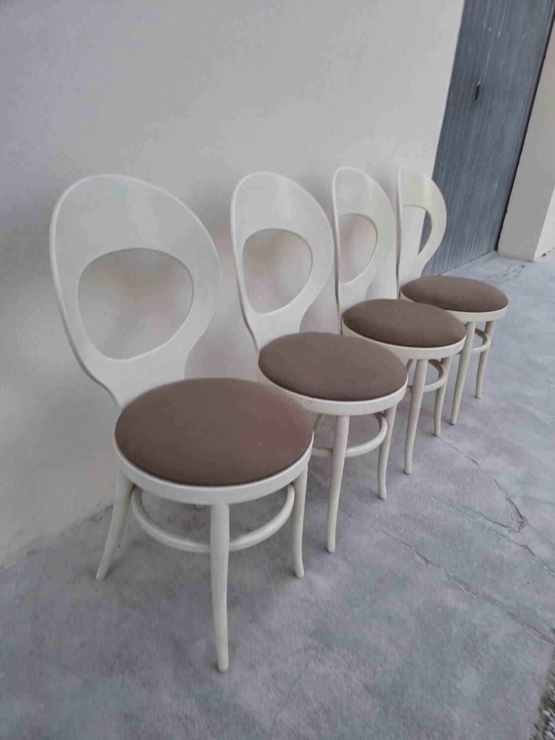 Set of 4 Baumann chairs, Mouette model, vintage 1950s