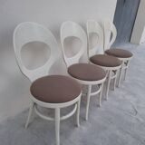 Set of 4 Baumann chairs, Mouette model, vintage 1950s