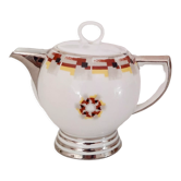 Théière porcelaine de Limoges manufacture T.L.B. France Unique Art Déco