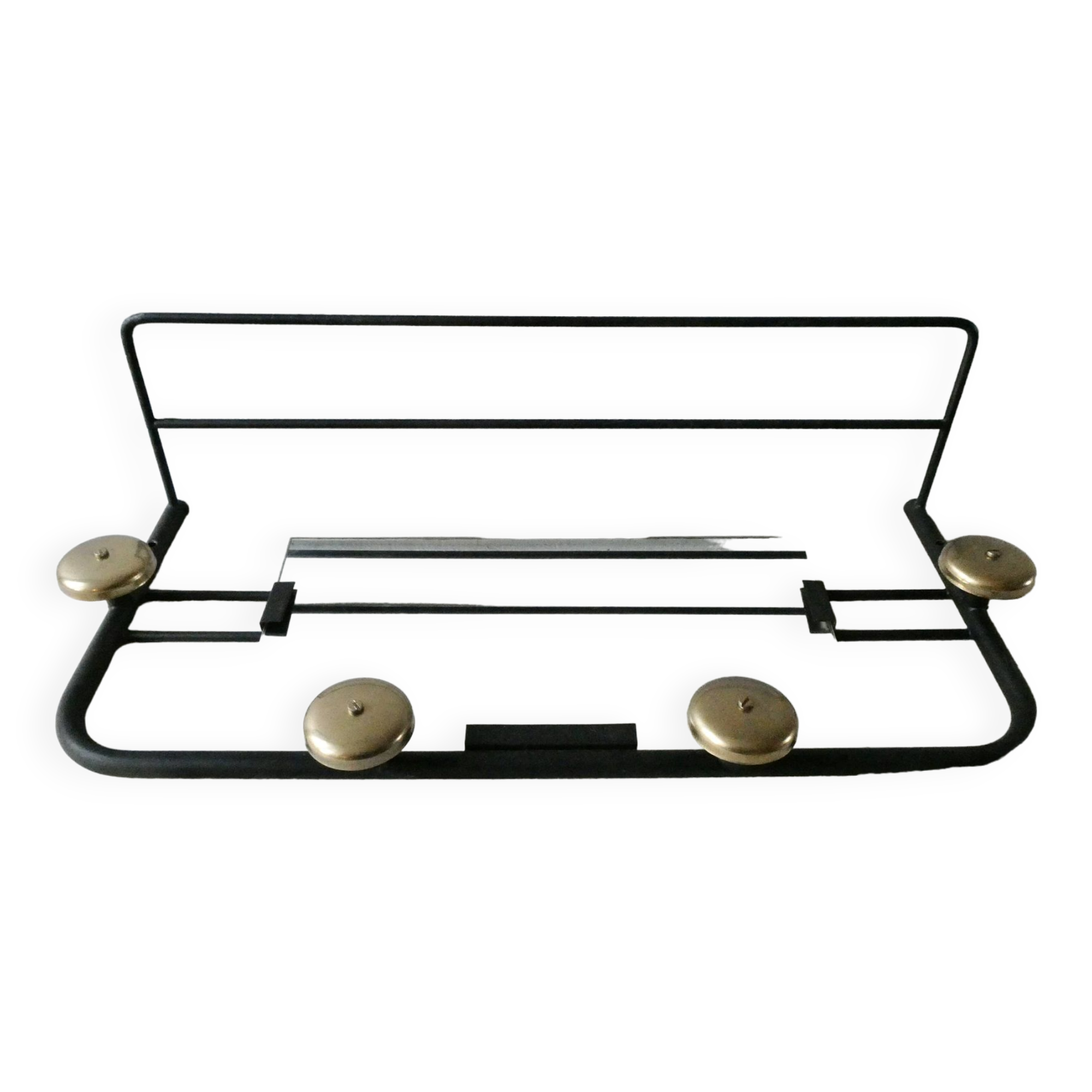 Wall-mounted coat rack with 4 hooks, 1 mirror and 1 hat rack