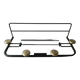 Wall-mounted coat rack with 4 hooks, 1 mirror and 1 hat rack