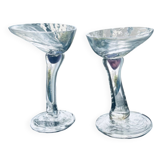 In vino veritas blown glass coupes by fabrice langlade