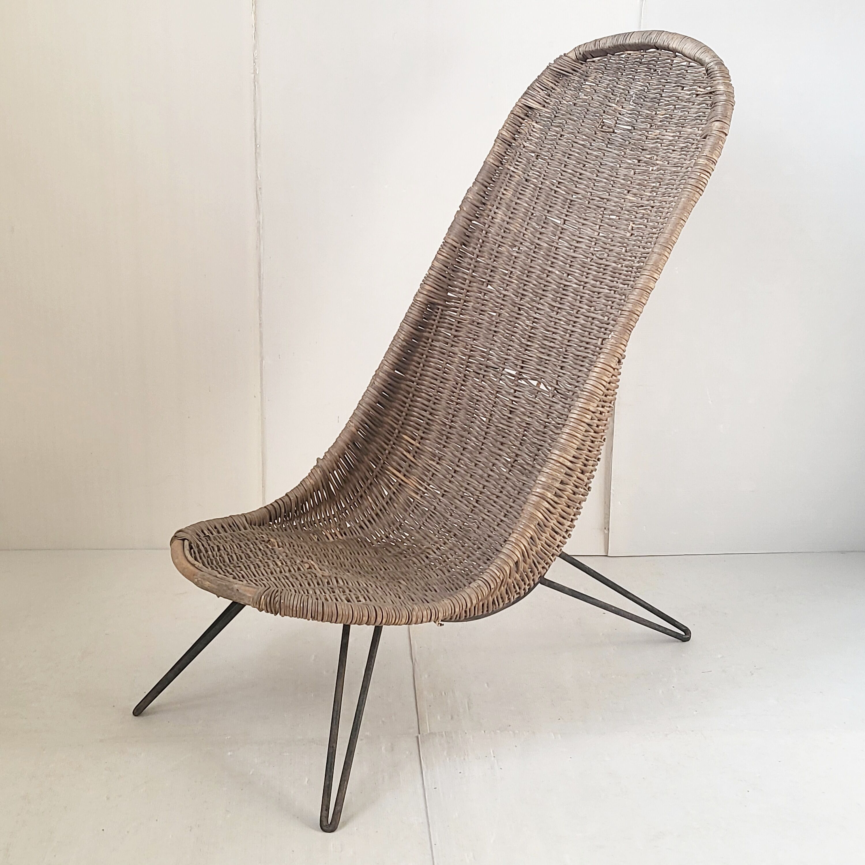 Vintage rattan armchair 1950