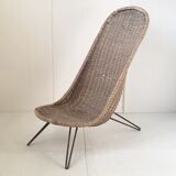 Vintage rattan armchair 1950