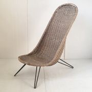 Fauteuil en rotin vintage 1950
