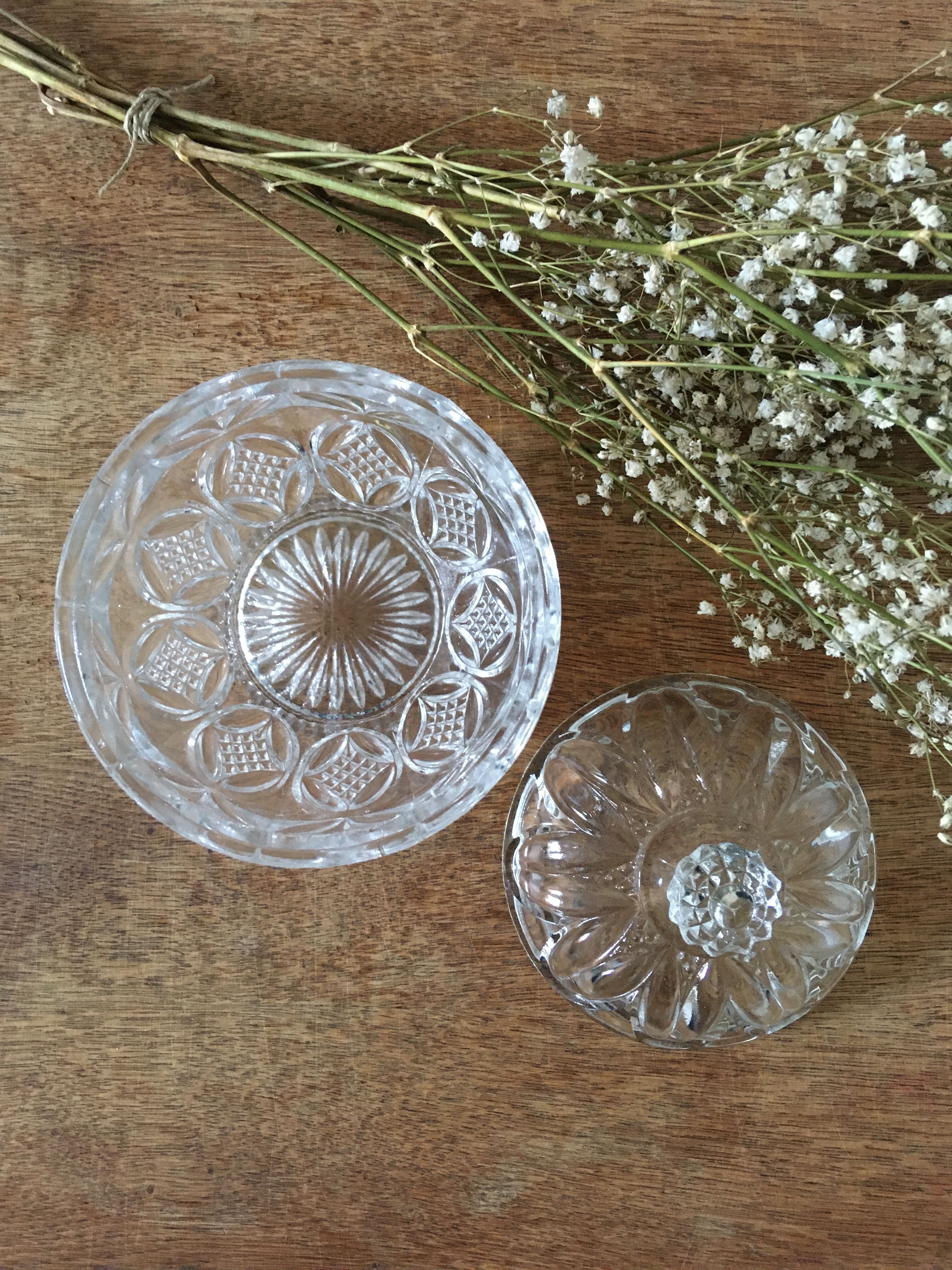 Vintage moulded glass candy