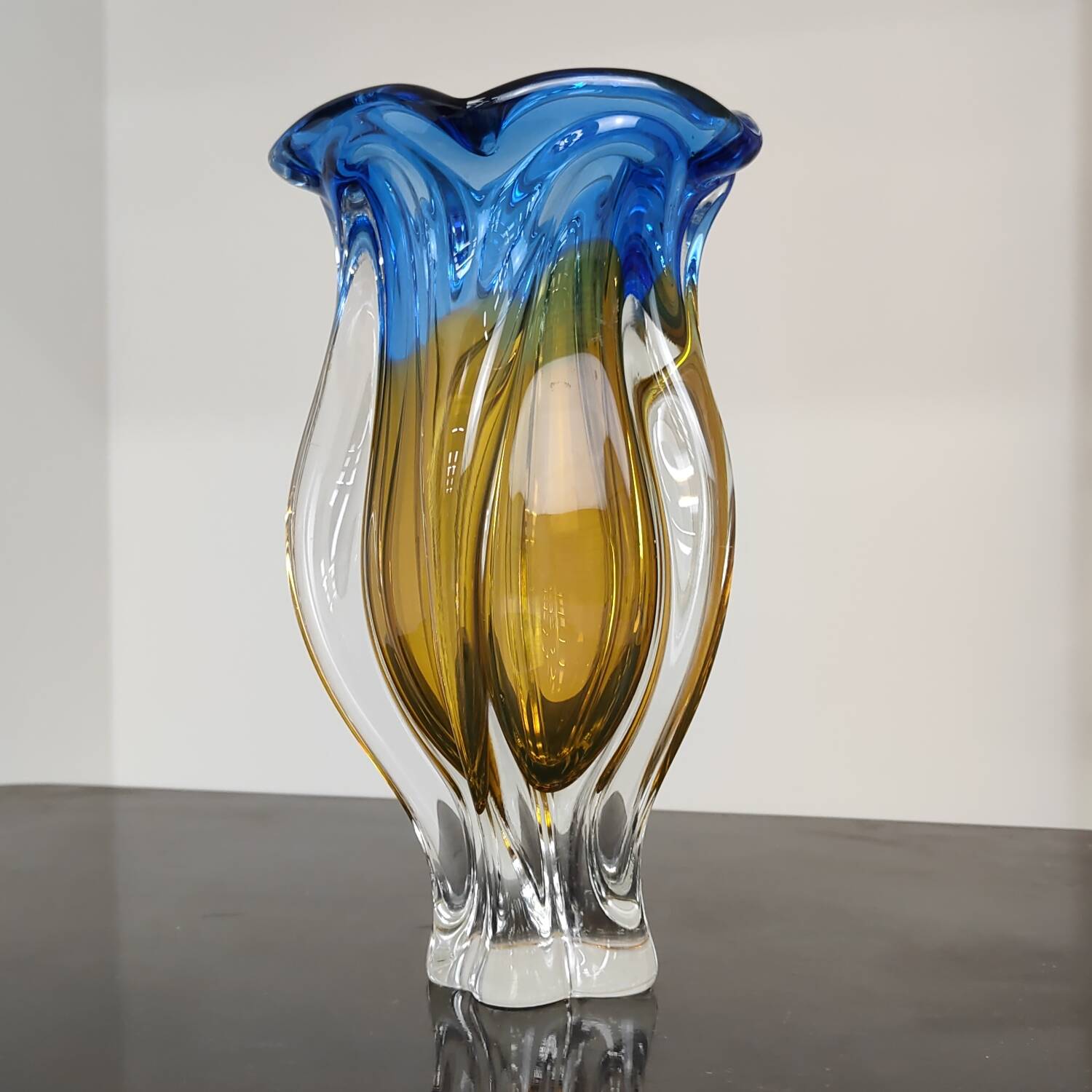 Organic vase by Josef Hospodka for Chribska Sklarna, Czechoslovakia, 1960