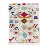 Tapis berbère Boujaad écru à motifs colorés 263x185cm