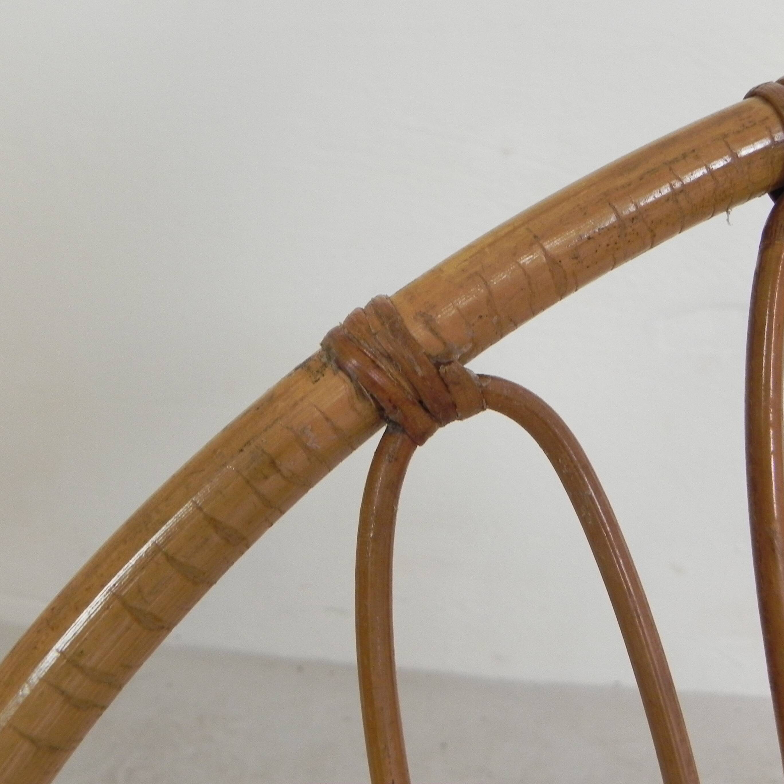 Set of 2 rattan, bamboo children's chairs Rohe Noordwolde 1950s