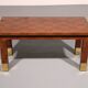 Harrison Van Horn wood and brass rectangle coffee table