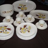 Sovirel vintage dinnerware set with yellow and brown daisy decor 21 pieces