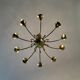 Beautiful Vintage Round Brass Chandelier with 10 Lights, Italy