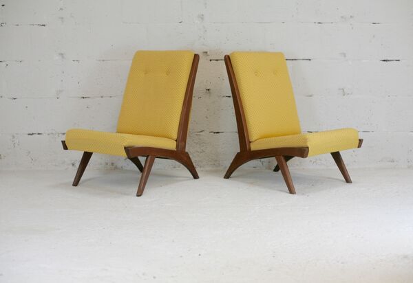 Paire de chauffeuses Free-Span FS 116, France, 1952